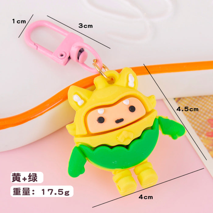 Wholesale Cartoon Doll Keychain Soft Glue Cute New Egg Key Ring Holiday Party Pendant Luggage Jewelry