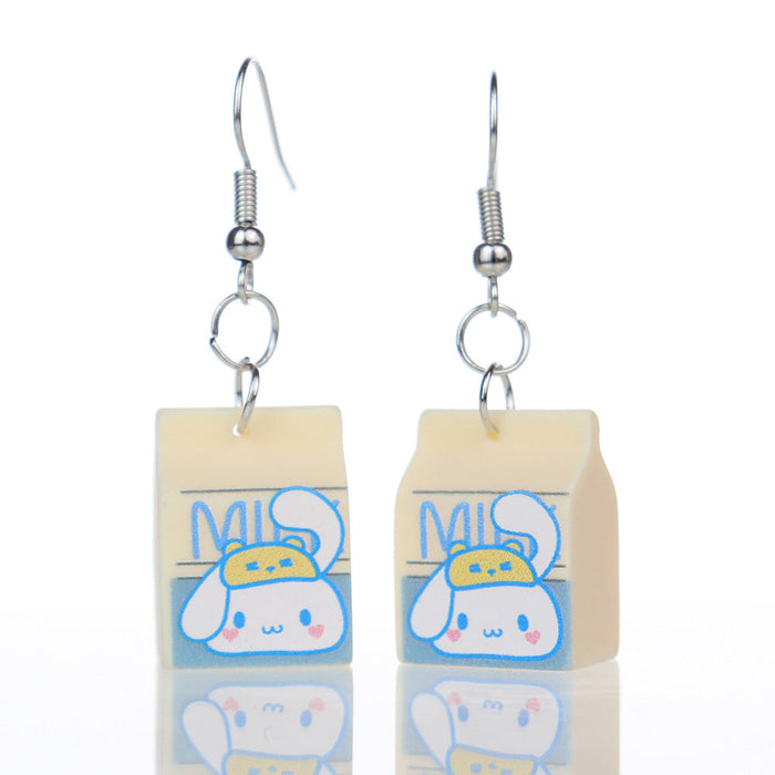 Wholesale 3D Animal Milk Cartoon Earrings JDC-NS-NiQing010