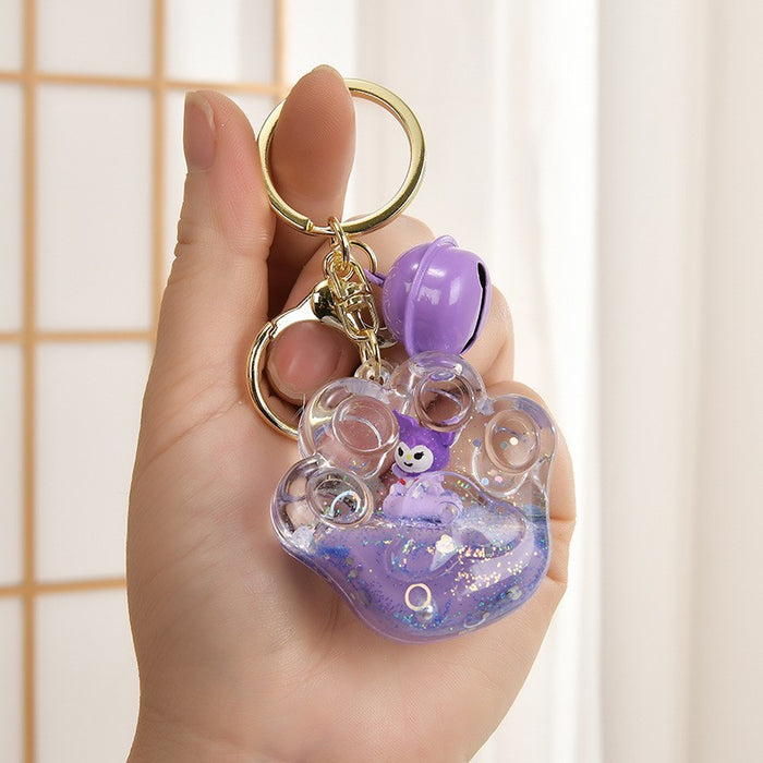 Wholesale Cute Acrylic Liquid Glitter Bottle Keychain