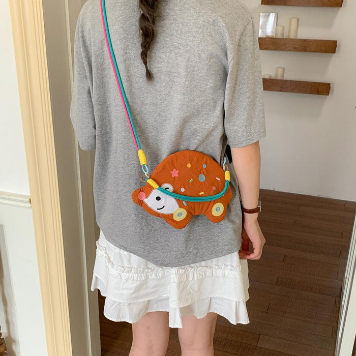 Wholesale Cute Hedgehog Embroidery Nylon Crossbody Phone Bag Shoulder Bag Fashion Accessory Gift