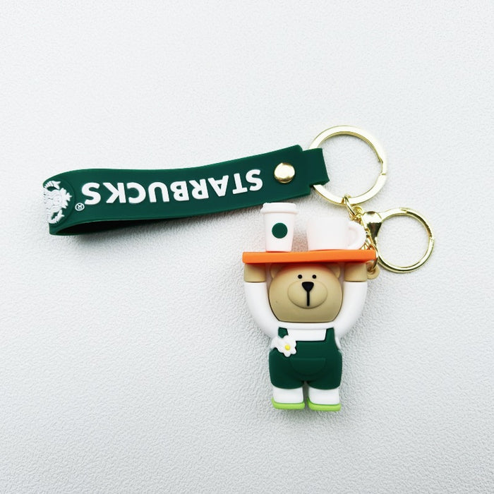 Wholesale Soft rubber cute bear cartoon keychains