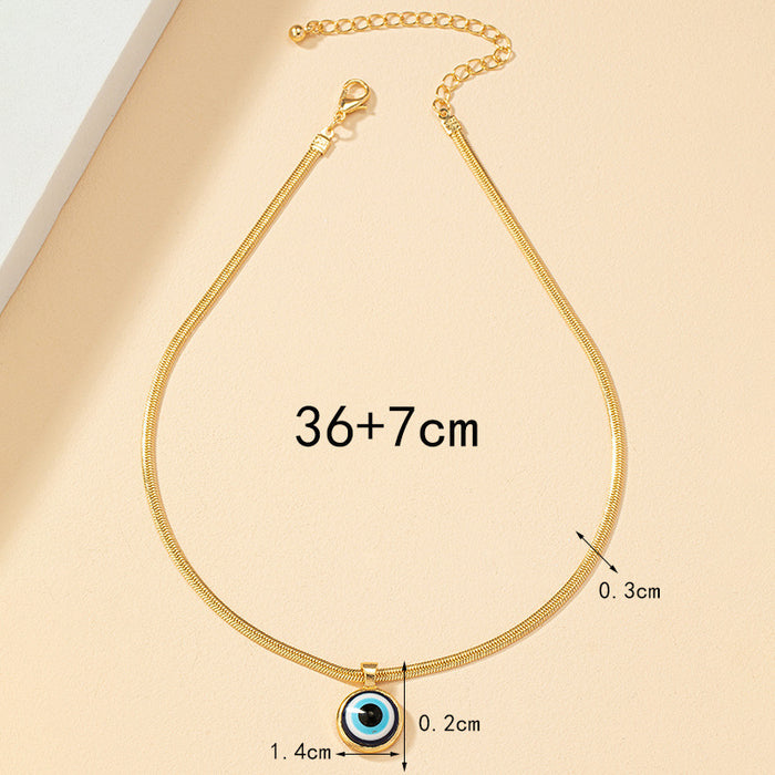 Wholesale  Devil's Eye Necklace Blue Eye Pendant Necklace Snake Chain Eye Necklace Collarbone Chain
