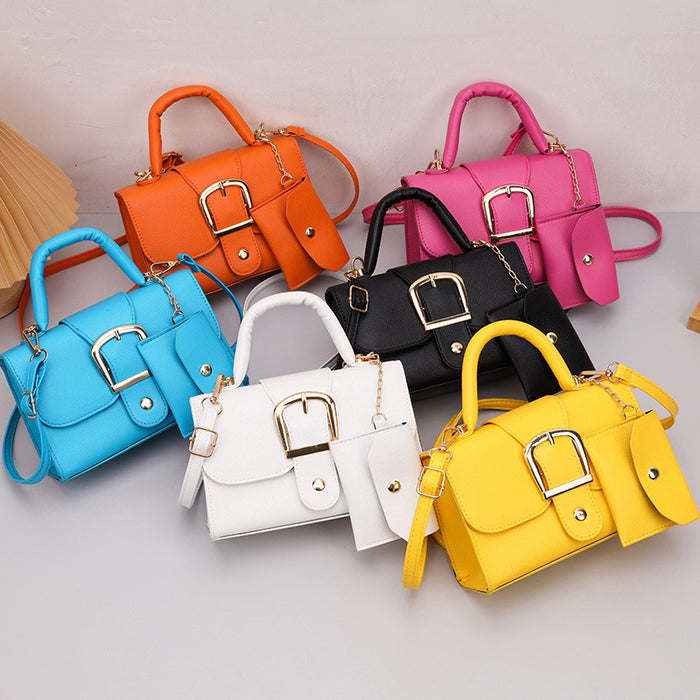 Wholesale Candy Color Small Square Bag PU Leather Simple Retro Handbag Crossbody Shoulder Bag JDC-SD-GeC001