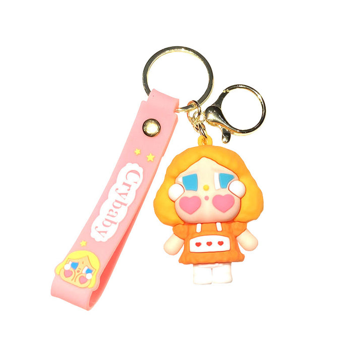 Wholesale Tear doll cartoon keychain cute  doll children' s school bag pendant keychain claw machine small gift