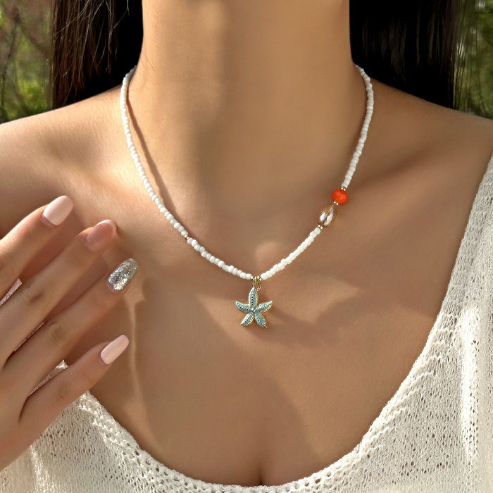Wholesale Boho Beach Shell Pendant Necklaces Polymer Clay Beaded Choker