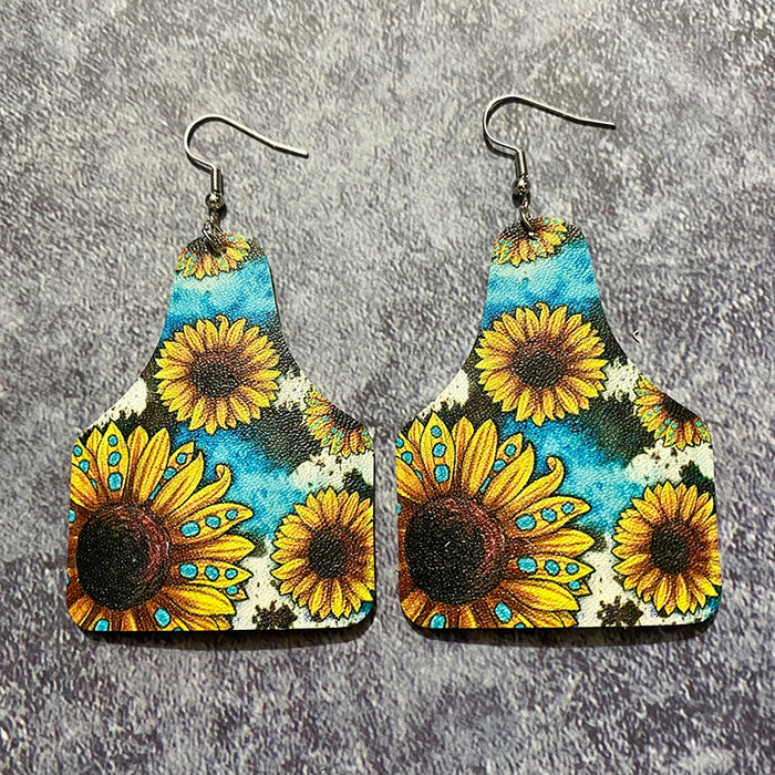 Wholesale Bohemian Western Retro Leather Drop Earrings
