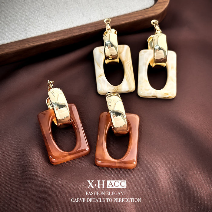 Wholesale Silver Needle  Retro Geometric C- shaped Ear Ring