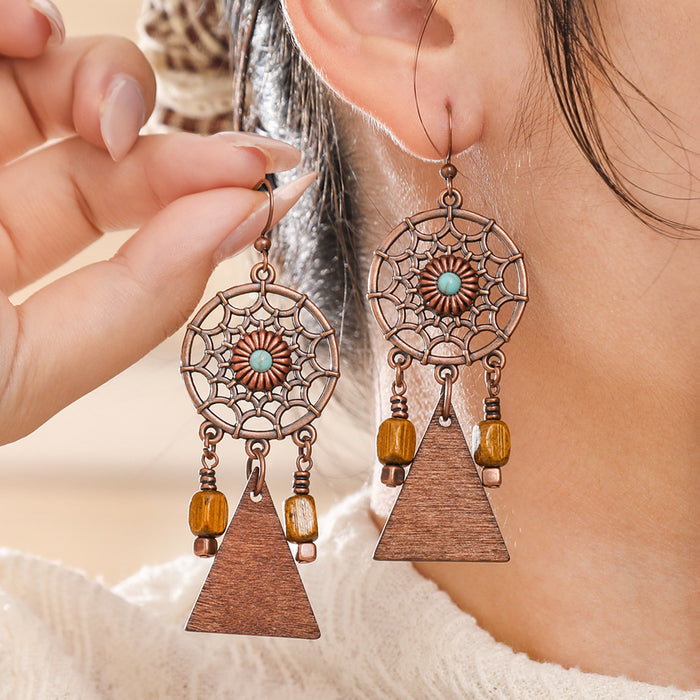 Wholesale Bohemian Retro Tassel Earrings Ethnic Style Zinc Alloy Gift MOQ≥2