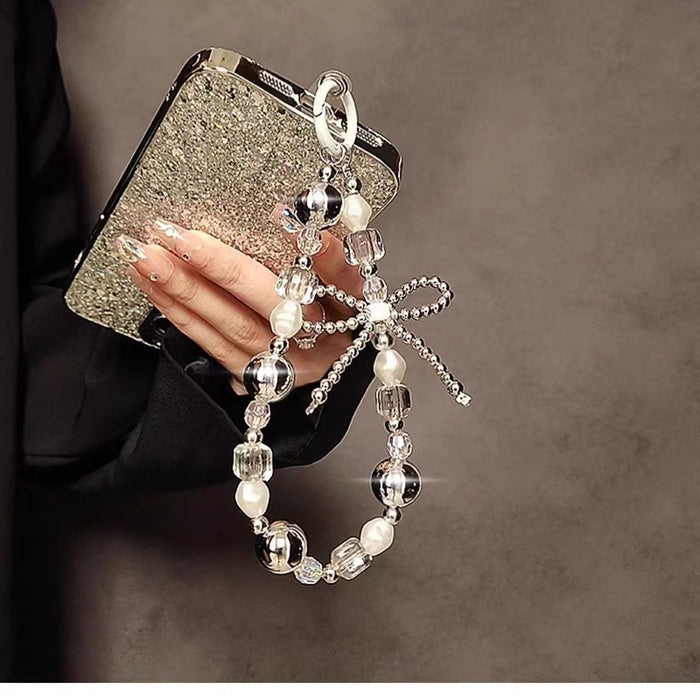 Wholesale Bowknot Bead Wristlet Keychains