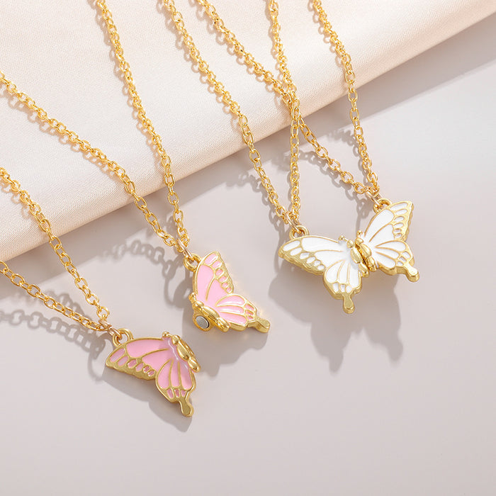 Wholesale Colorful butterfly magnetic necklace, new sweater chain