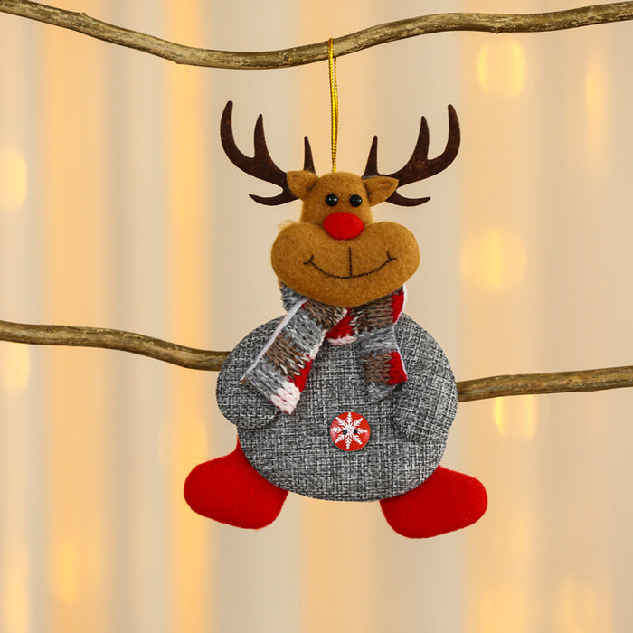 Wholesale Christmas Decorations Small Pendant Christmas Tree Fabric Pendant Elder Elk Doll Small Hanging Window Small Pendant