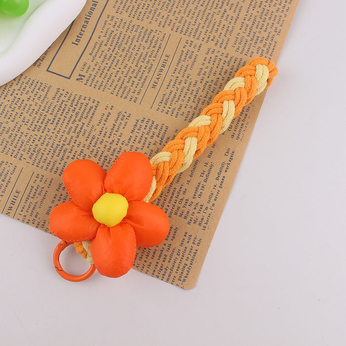 Wholesale Sweet flower mobile phone lanyard,  neck rope,  crossbody strap,  woven keychain