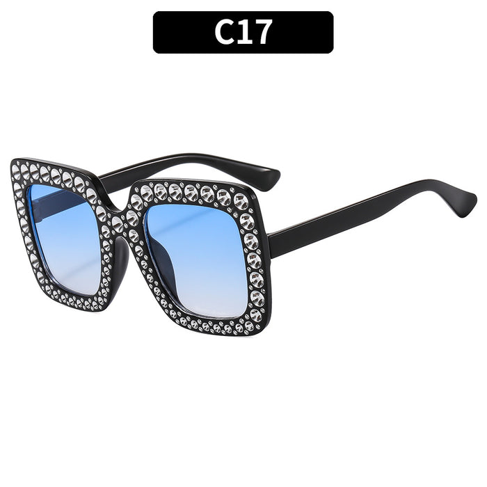 Wholesale Square Rhinestone Disco Sunglasses