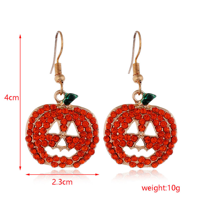 Wholesale Halloween Series Skull Spider Pumpkin Alloy Earrings JDC-ES-HengX006