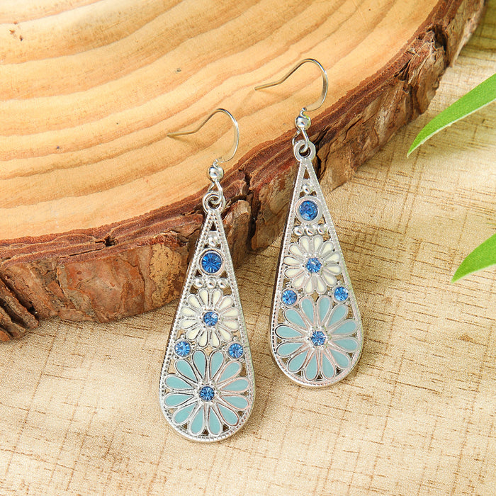 Wholesale Zinc Alloy Bohemian Drop Earrings with Rhinestone for Party Wear Boutique Resale MOQ≥2