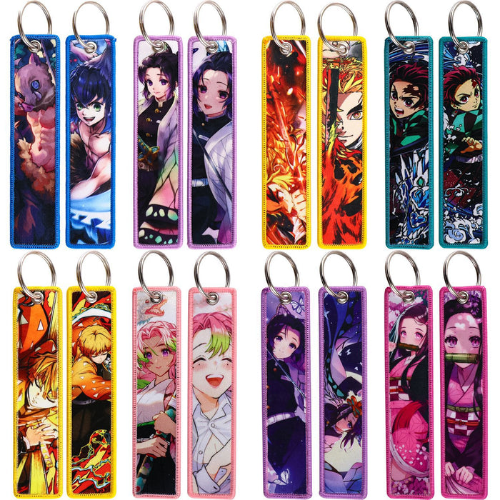 Wholesale Cartoon woven keychain lanyard  access control  ornaments fabric keychain