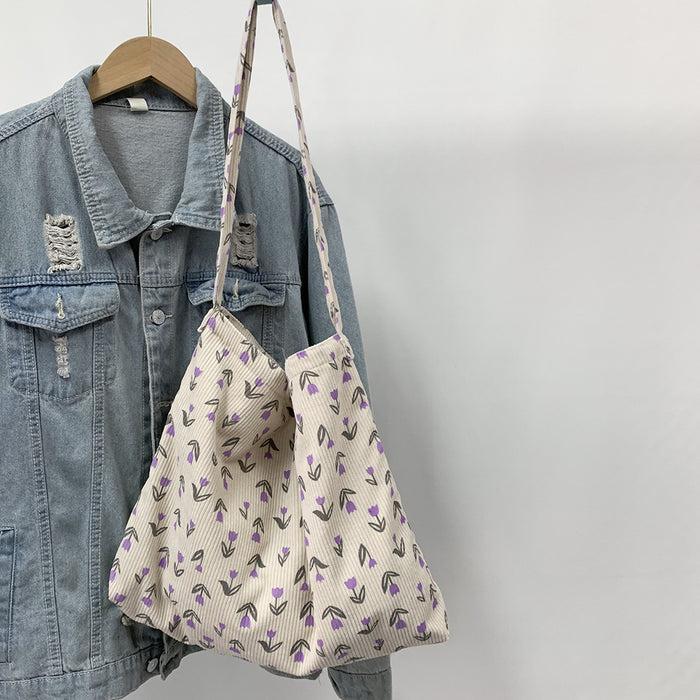 Wholesale Diagonal cross bag, large capacity single shoulder shopping bag, fashionable canvas bag