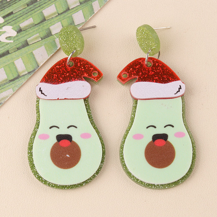 Wholesale Christmas Earrings Creative Cartoon  Clothes Snowman Personality Exaggerated Earrings Ear Jewelry Women