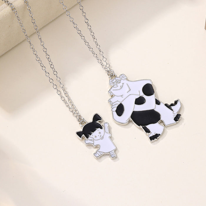 Wholesale New accessories, fashionable anime pendant, simple and versatile alloy drip oil necklace