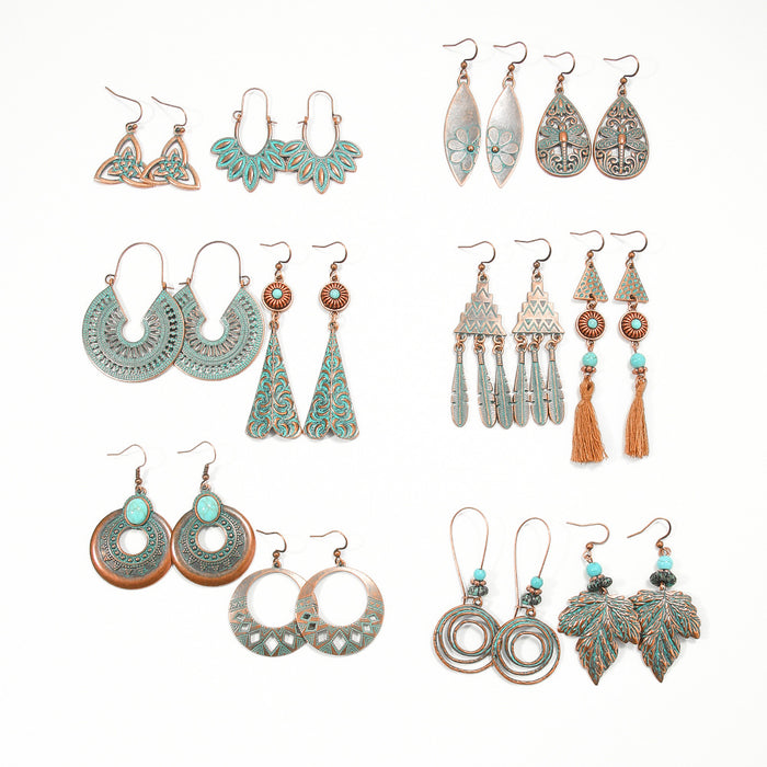 Wholesale Bohemian Floral Tassel Earrings Jewelry Accessory Boutique Resale MOQ≥2