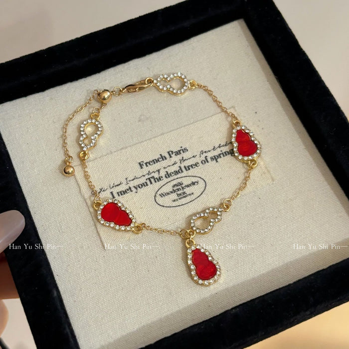 Wholesale Super Flash Pink Gourd Bracelet Women' s Gold Sense Exquisite White New Bracelet