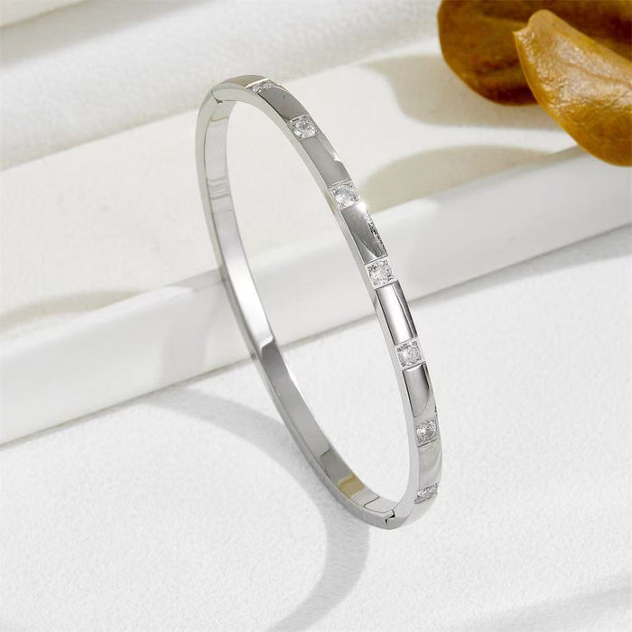 Wholesale Six-pointed Star Buckle Gold Plated Stainless Steel Zirconium Bracelet