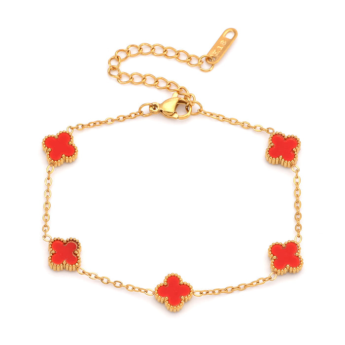 Wholesale Clover Bracelet 9mm Small Titanium Steel Women's Fashion Clover