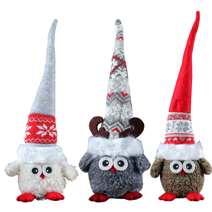 Wholesale Pointed Hat Owl Desktop Decoration Creative Long Hat Elf Doll Window Holiday Supplies