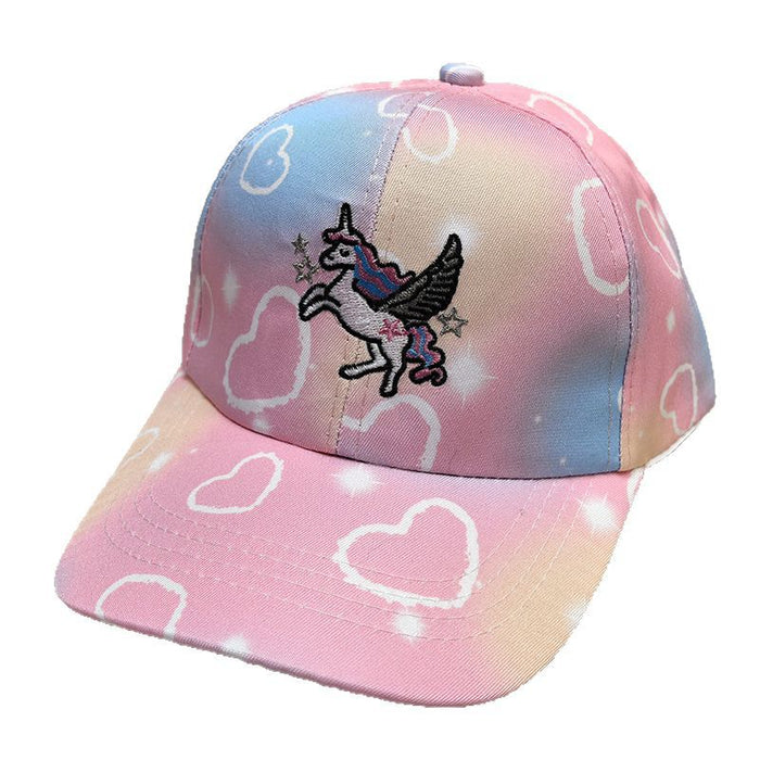 Wholesale Children's Unicorn Embroidered Baseball Hat, Cute Cartoon Duck Tongue Hat, Sunscreen and Sunshade Hat