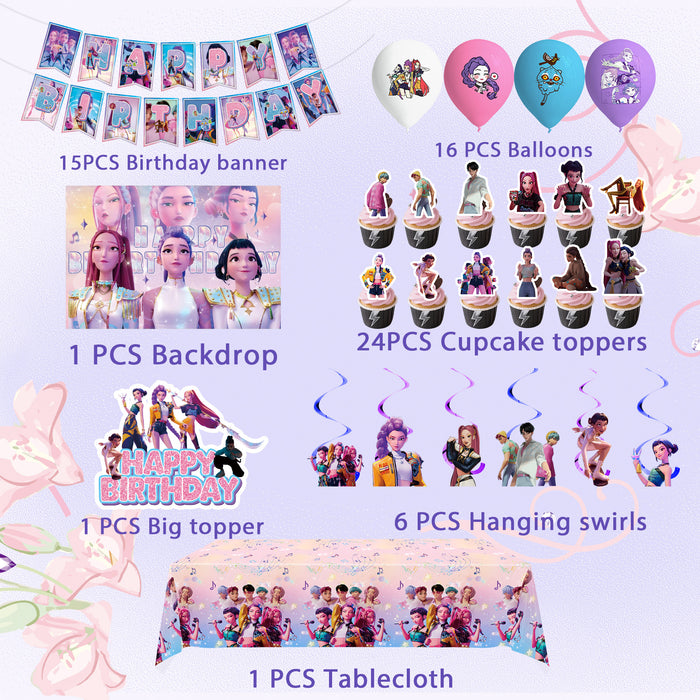 Wholesale KPOP Theme Birthday Party Decoration Supplies Scene Decoration Five Piece Set