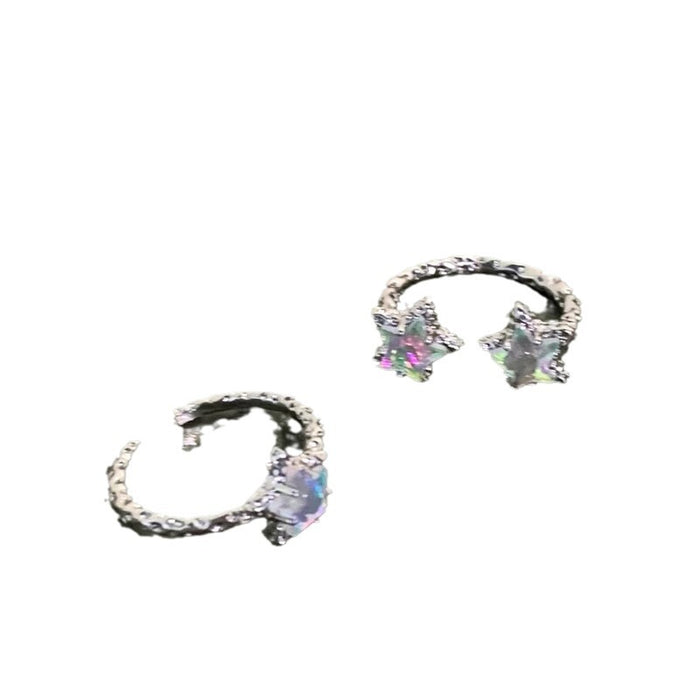 Wholesale Niche five-pointed star  pleated open ring