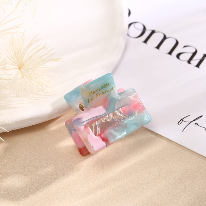 Wholesale Acetate Small Claw Clip Square Star Hollow Mermaid Color Hair Accessory
