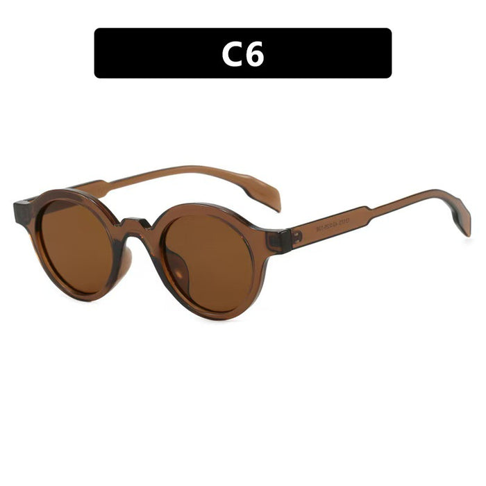 Wholesale New round retro fashionable small frame trendy versatile sunglasses, UV resistant sunglasses