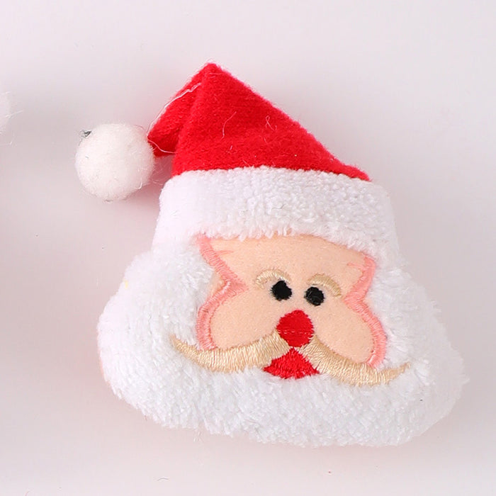 Wholesale Christmas Brooch Cute Plush Christmas Accessories Cartoon Pin Decorations Clothing Accessories