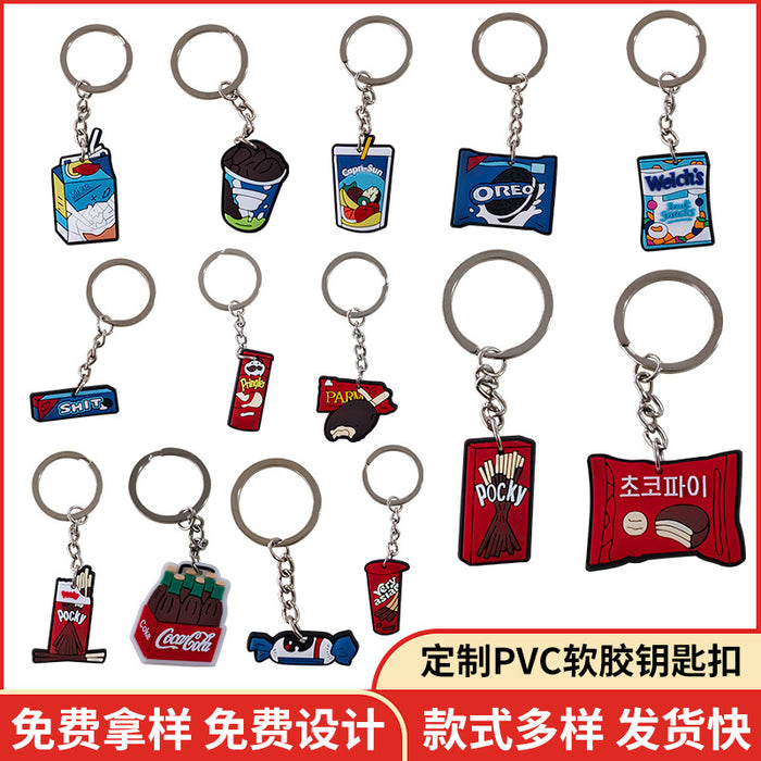 Wholesale Creative Snack Series PVC Keychain Pendant Bag Keychain Pendant