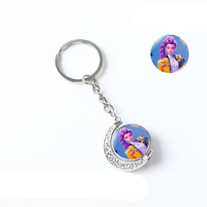 Wholesale Kpop Double-sided rotating pendant keychain
