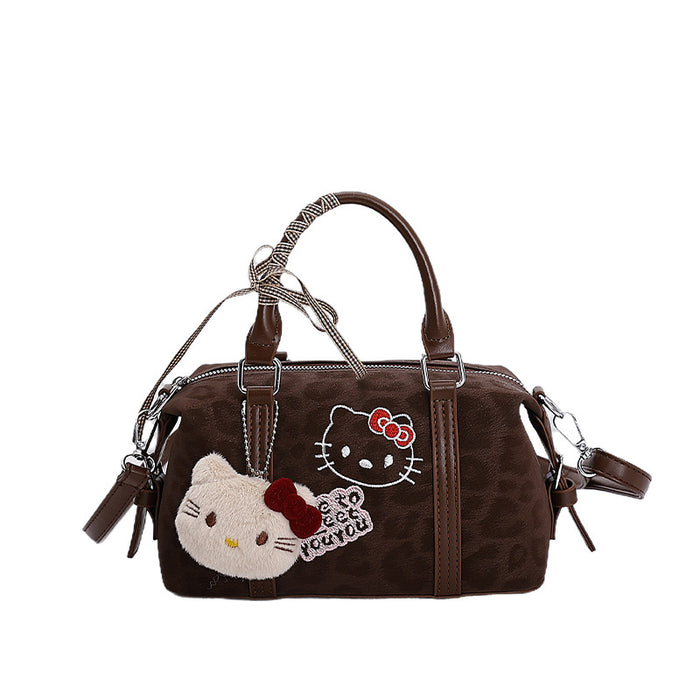 Wholesale Cute embroidered cartoon retro leopard print handbag