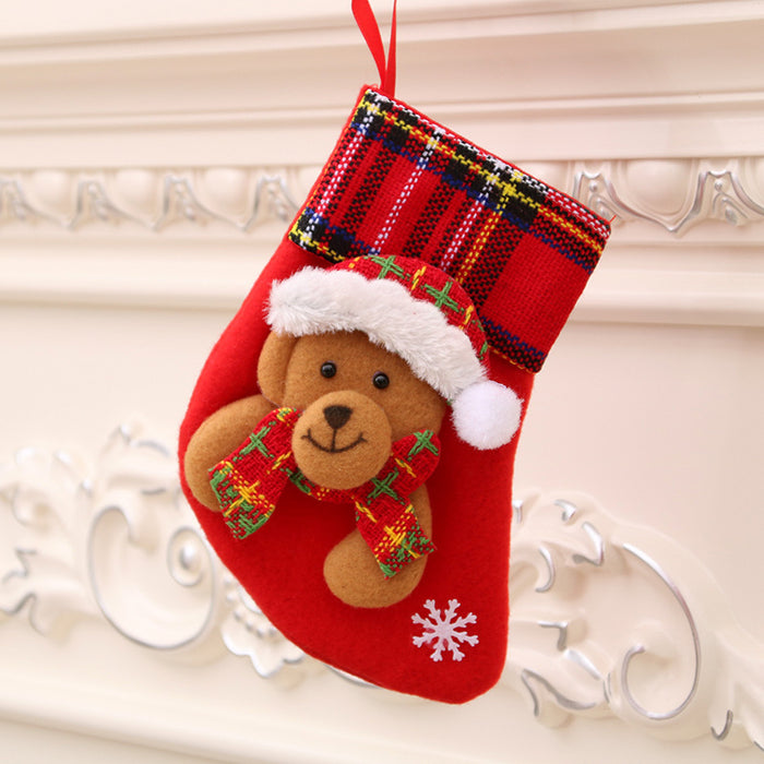 Wholesale Christmas Stockings Christmas Gift Bag Christmas Small Stockings Pendant Christmas Tree Hanging Ornament Bag