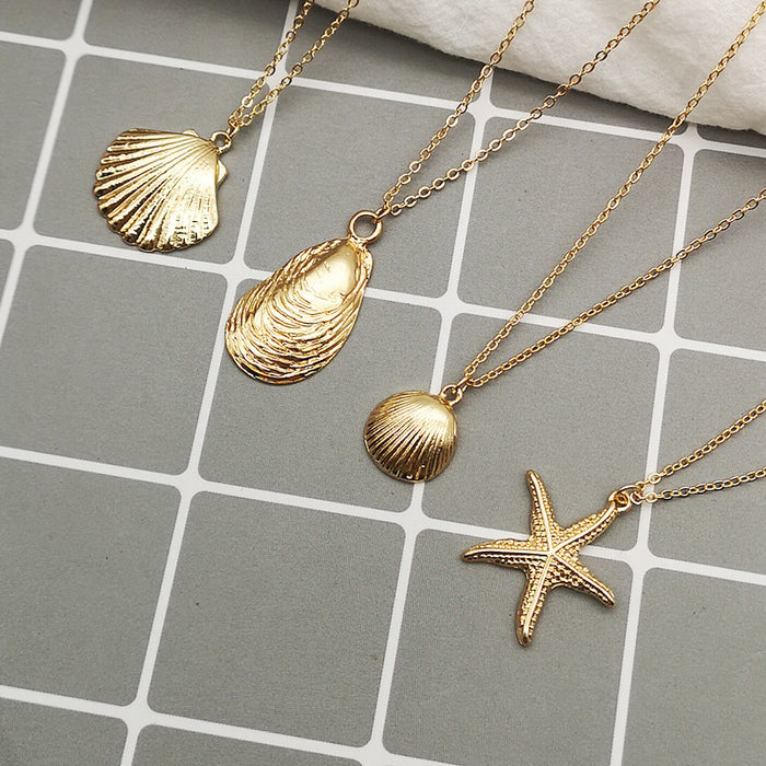 Wholesale Alloy Shell Necklace Exaggerated Personalized Jewelry