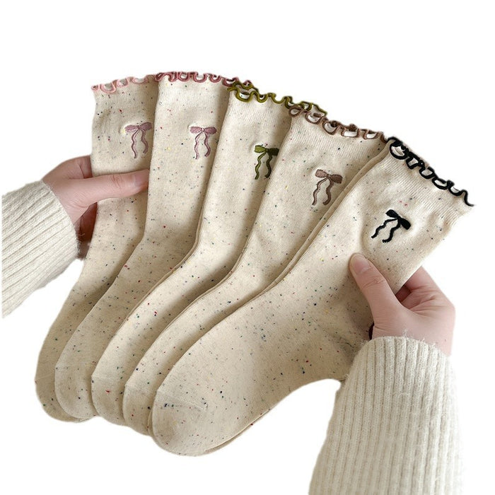 Wholesale Butterfly knot socks, children, tube socks, pile socks