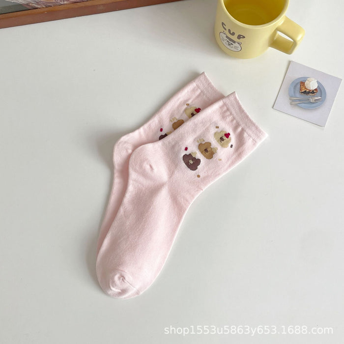 Wholesale Cartoon socks, new cute mid tube cotton socks, dog striped socks