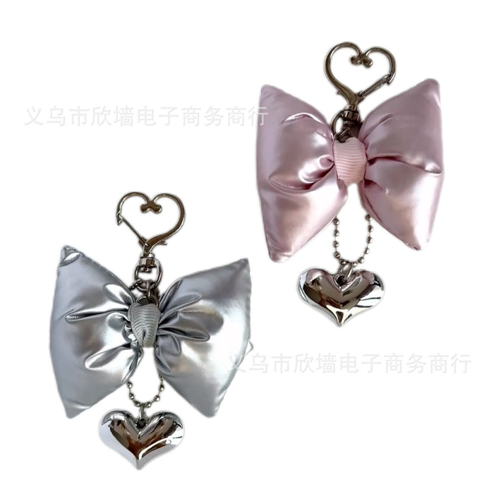 Wholesale Cotton bow heart keychain