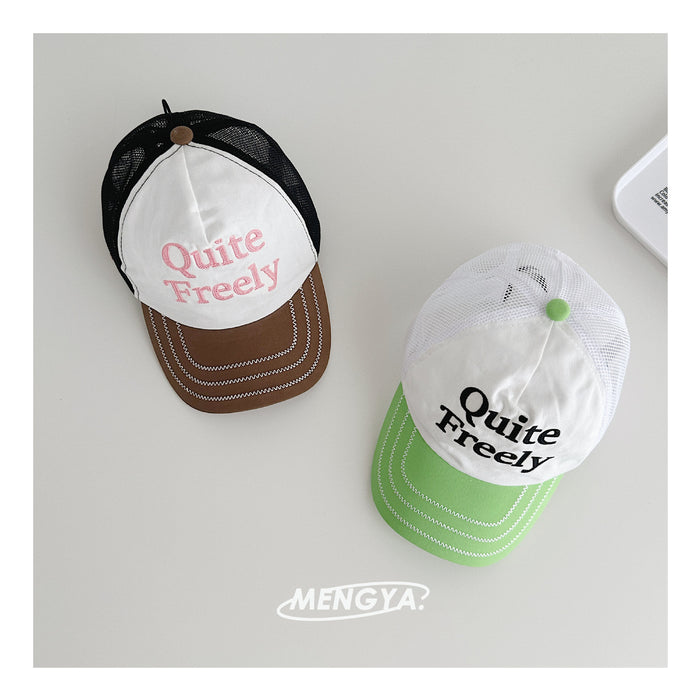 Wholesale Children's thin breathable mesh duckbill cap, travel sun protection and sunshade cap, parent-child baseball cap