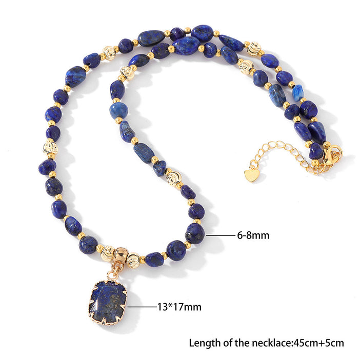 Wholesale Inlaid pendant pumpkin shaped beads and irregular stone beaded necklace