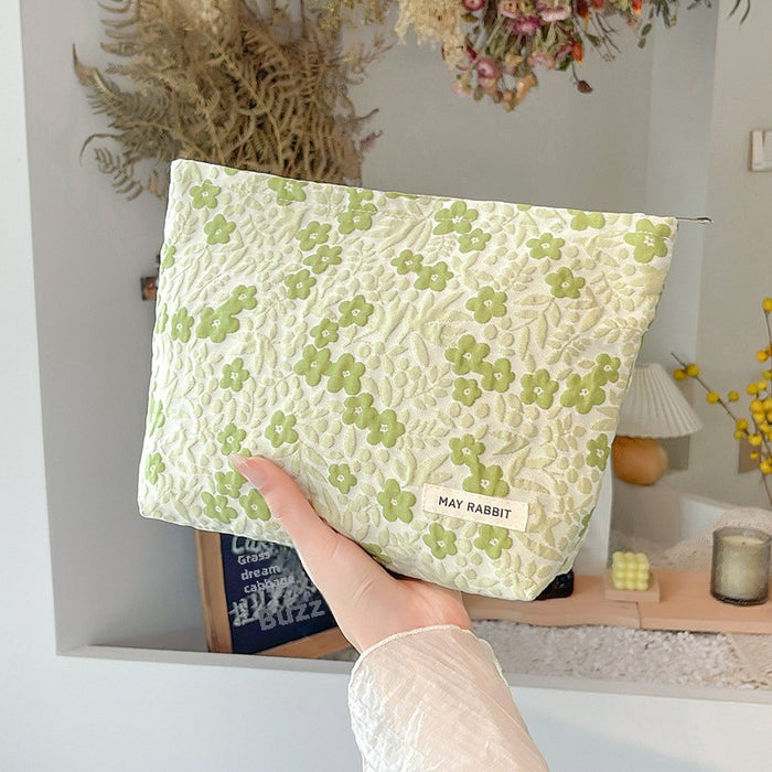 Wholesale Vintage relief makeup bag, large capacity canvas bag, inner liner bag