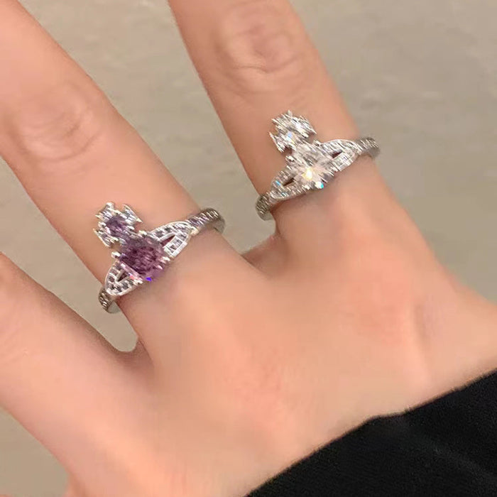 Wholesale Sparkling Diamond Open Adjustable Ring