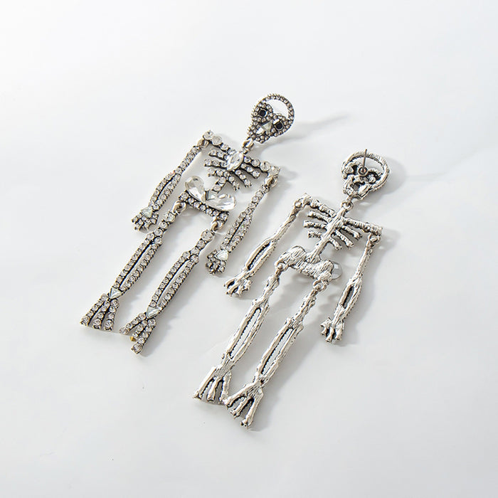 Wholesale Halloween Skeletons Zinc Alloy Long Earrings JDC-ES-JiCai002