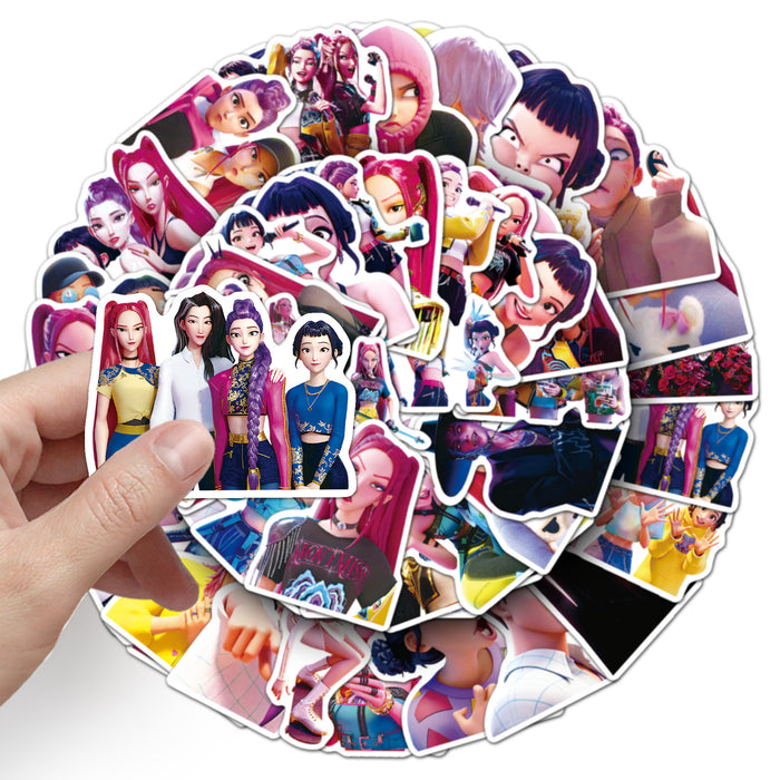 Wholesale 50pcs KPOP Animation Waterproof Decorative Stickers