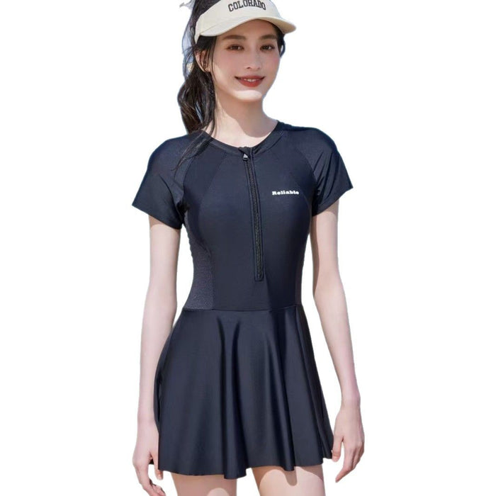 Wholesale New high-end one-piece flat corner fashionable skirt style conservative hot spring swimsuit