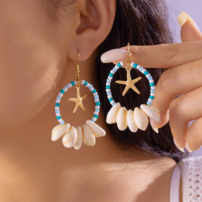 Wholesale Fashionable new shell pendant earrings, creative earrings